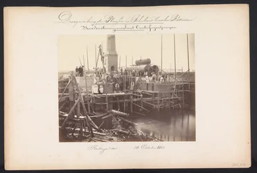 1868 年 10 月 26 日のクラーリンゲン / 遠心ポンプを備えた下部蒸気ポンプ場 (オブジェクトのタイトル) ロッテルダムの東にあるシーラントのプラッセンの排水 (オブジェクトのシリーズ タイトル)