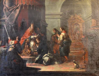 フランス語  Le Baptême de saint Daniel par saint Prosdocime de Padoue パドヴァの聖プロスドキムスによる聖ダニエルの洗礼