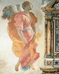 ポントルモ（1494-1556）として知られるジャコモ・カルッチ作の大天使ガブリエル、フレスコ画、カッポーニ礼拝堂、サンタ・フェリチータ教会、フィレンツェ