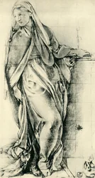 受胎告知のための聖母マリアのスケッチ、16世紀半ば、1943年。