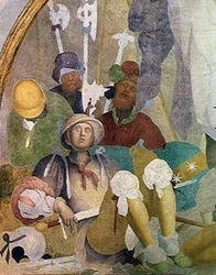 復活、情熱のフレスコ画からのルネット、1523-26