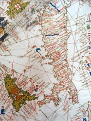 ルネサンス期ヨーロッパ地図より、イタリアとシチリア、ヤコポ・ルッソ（に基づく）、1528年