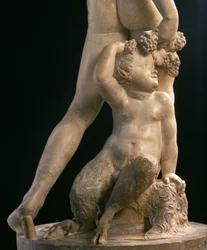 バッカス、下半身の詳細、ヤコポ・サンソヴィーノ（1486-1570）の彫刻（大理石）（79847も参照）。