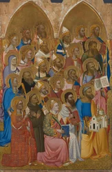 サンピアマッジョーレの祭壇画からの聖人の崇拝、1371年