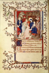 Lat 18014 f.42v Les Petites Heures de Duc de Berry、c.1385-90からのマギの礼拝