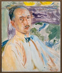 フランスの作家、フランソワ・モーリアック (1885-1970) の肖像画の習作、ジャック・エミール・ブランシュ (1861-1942) による絵画、1923 年に制作。写真、KIM Youngtae、ルーアン、ルーアン美術館。