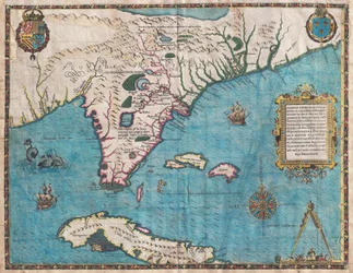 ジャック・ル・モインによるフロリダとキューバの地図