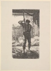 小麦を脱穀する男（1853年