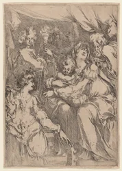 聖カタリナ、伝道者聖ヨハネ、天使のいる聖家族、16121616。