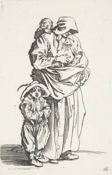 The Beggars (La mere et ses trois enfants) の母親と 3 人の子供