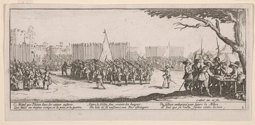Alistando as Tropas, ilustração de As Grandes Misérias da Guerra