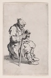座って食べる乞食、「Les Gueux, suite appelée aussi Les Mendiants, Les Baroni, ou Les Barons」より