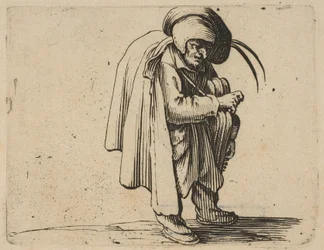 Le Jouer de Vielle The Hurdy-Gurdy Player, from Varie Figure Gobbi, suite called aus..., 1616-22.