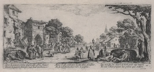 『The Miseries of War』より、道端で死ぬ（Les Mourants sur le bord desroutes）