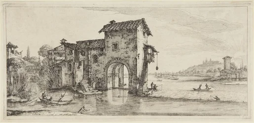 水車小屋、連作「Diverse Vedute Designate in Fiorenza（フィレンツェで描かれた多様な風景）」より