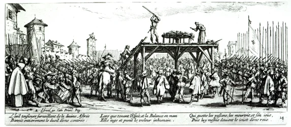 イスラエル、アンリエット（c.1590-1661）1633によって彫刻されたホイール、「戦争の不幸と不幸」からのプレート14