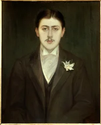 フランスの作家、マルセル・プルースト（1871-1922）の肖像。ジャック・エミール（Jacques-Emile）・ブランシュ（1861-1942）の絵画。