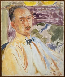 フランソワ・モーリアック（1885-1970）の肖像画のための習作。ジャック・エミール・ブランシュ（1861-1942）による絵画、油彩・キャンバス