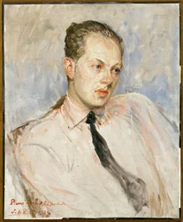 ピエール・ドリュー・ラ・ロシェル（1893-1945）の肖像画のための習作。ジャック・エミール・ブランシュ（1861-1942）による絵画、油彩・キャンバス