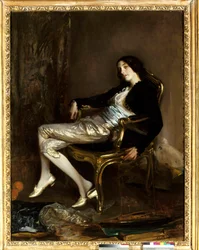 モーツァルトのケルビーノ。ヴォルフガング・アマデウス・モーツァルト（1756-1791）のオペラ「フィガロの結婚」（Le Nozze di Figaro）の登場人物。ジャック＝エミール・ブランシュ（1861-1942）の絵画