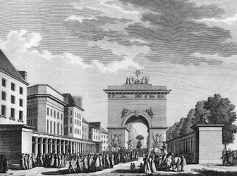 フランス革命。1791年9月3日の憲法の受諾。スウェバックの後にベルソーが描いた版画。パリ、革命史研究所の図書館