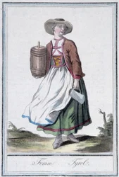 チロルの女-グラッセ・サン・ソーヴル編『旅の百科事典』（1796年）所収