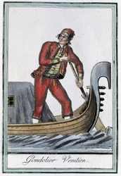 ヴェネツィアのゴンドリエ-グラッセ・サン・ソーヴル編「航海百科」（1796年、パリ