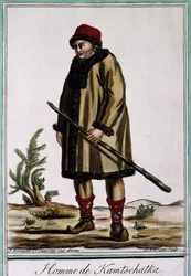 カムチャッカ人、ラロックによるカラー彫刻、ロシア