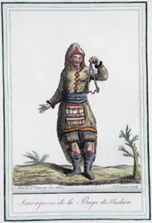 ハドソン湾（カナダ）のSauvagesse - グラッセ・サン・ソーヴル編『旅の百科事典』（1796年）所収。