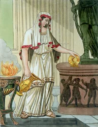 ヴェスタルの処女、「ラアンティークローマ」のイラスト、Labrousseによって彫刻、1796年公開