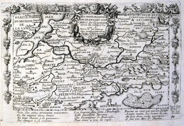 17世紀、箴言集からのエングレーヴィング図版。パリ1657-1663年。ジャック・ラニエ（1620-1675）作。フランスの版画家。社会批判的なエングレーヴィングや、時にグロテスクでファンタジックな挿絵など、嘲笑的な絵が多い。