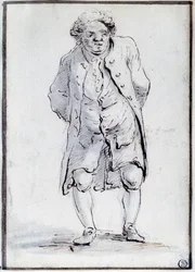 ミラボー伯爵(1749-1791)オノレ・ガブリエル(Honore-Gabriel)・リケティ(Honore Gabriel)・ザ・アインの漫画。ジャック・ルイ・ダヴィッド（1748-1825）によるデッサン 18世紀ディム。0.17x0.12 m パリ、ルーヴル美術館