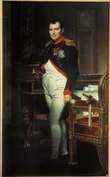 ナポレオン 1 世 (1769-1821) の全身肖像画、チュイルリー美術館の書斎 ジャック ルイ ダヴィッド (1748-1825) 作 1812 個人蔵。