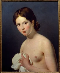 若い娘の肖像ジャック・ルイ・ダヴィッド（1748-1825）の絵画