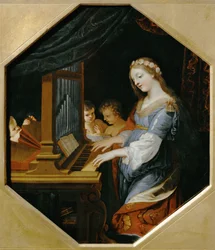 Sainte Cecile jouant de l