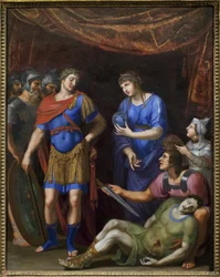 マルク・アントワーヌ（Marcus Antonius Marci Filius Marci Nepos、紀元前83～30年）の死。ジャック・ステラ（1596-1657）による絵画、油彩・キャンバス。フランスの17世紀の芸術。ブダペスト美術館（ハンガリー）。