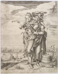 クロスボウマンとミルクメイド、c。 1610年。