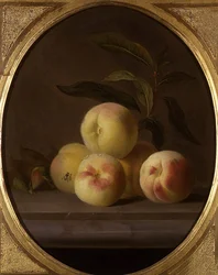 ハエのいる果物の静物画（油彩・キャンバス）