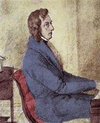 ポーランドの作曲家、フレデリック・ショパン（1810-1849）の肖像。- ゴッツェンベルガーの絵