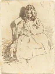座るアニー、1858年