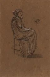 女性像、着席、1870-1873。
