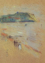 崖の近くのビーチの人物