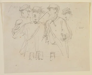 4人の男性のグループ、1858年