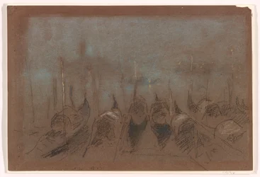 ノクターン、サンジョルジョ、1880年（灰色がかった茶色の紙にチョーク）