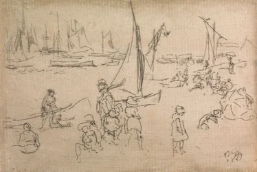 ポーツマスの子供たち、1887年の「海軍の見直し」と題された12のエッチングのセットから