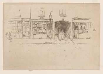 理髪店、チェルシー、1886-88年頃（エッチング、インク、紙）