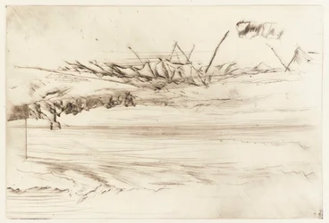 The Beach, Hastings, 1873年。