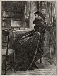 裁判の説教：彼女の机でのジョアンナダグラス、1862年。