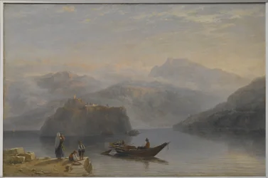 マッジョーレ湖 (?) c.1860 (キャンバスに油彩)