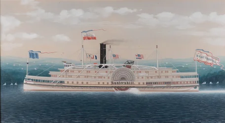 パドルスチームボートカータースキル、1882年（紙に水彩）